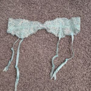 Victoria's Secret Aqua Lace Garter Belt